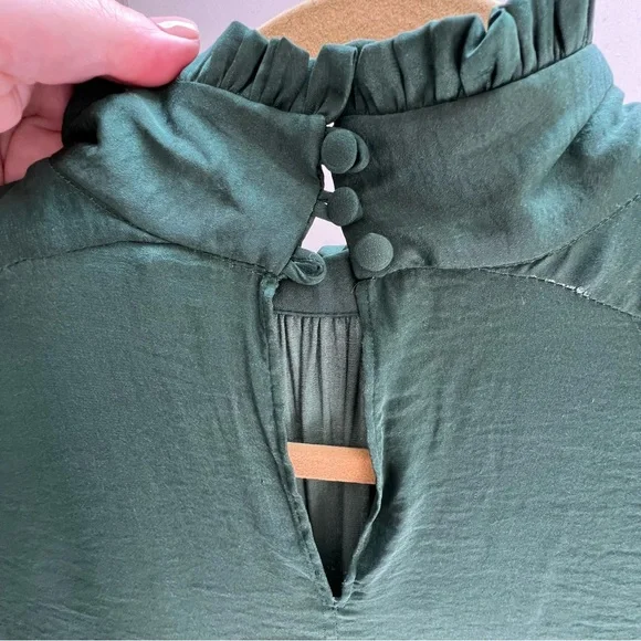 Size Medium ZARA Woman Deep Green Midi Dress - Picture 6 of 9